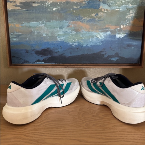 ADIZERO EVO SL SHOES | Men’s size 8 | Cloud White / Pure Teal / Grey Four - Picture 6 of 8